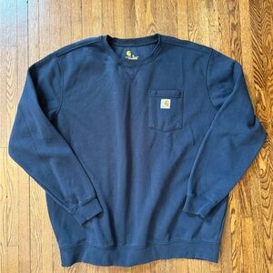 Carhartt Men's Navy Crew Neck Sweatershirt- like new!